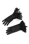 Reocahoo Gants Mariée Gants en Maille de Dentelle pour Femmes ， Gants de Poignet Blancs pour Femmes Gant de Mariage à Gros nœ