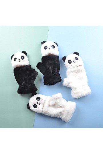 Gants sans Doigts pour Femmes,Mignon Panda Hiver Gants Thermiques Tricotés pour Fille Gants sans Doigts Écran Tactile Gants D