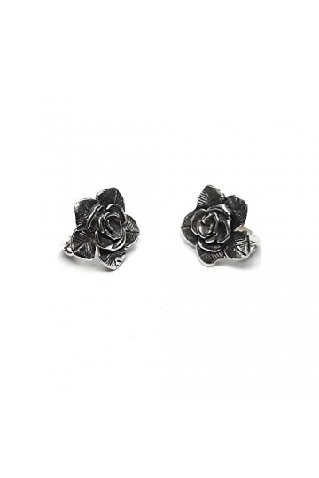 Boucles doreilles élégantes en argent sterling véritable fleurs massif poinçonné 925