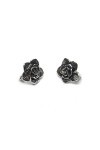 Boucles doreilles élégantes en argent sterling véritable fleurs massif poinçonné 925