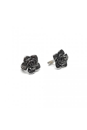 Boucles doreilles élégantes en argent sterling véritable fleurs massif poinçonné 925