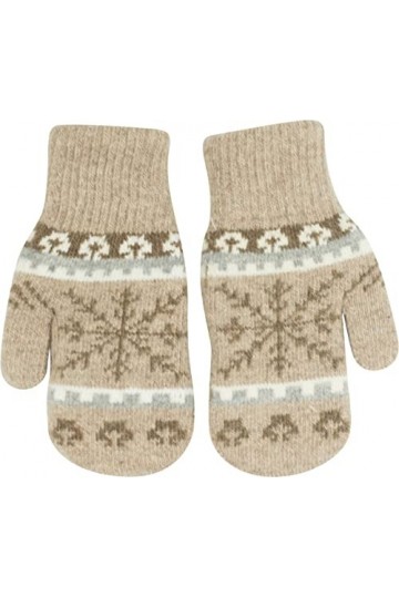 fashionchimp ® Moufles dhiver chaudes pour femme Motif étoile de neige, beige, M