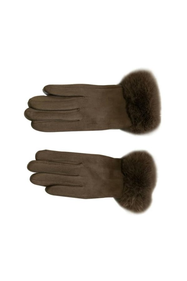 umass Gants dhiver chauds pour femme - Gants de conduite à la main élégants en daim - Gants dhiver pour écran tactile - Mou
