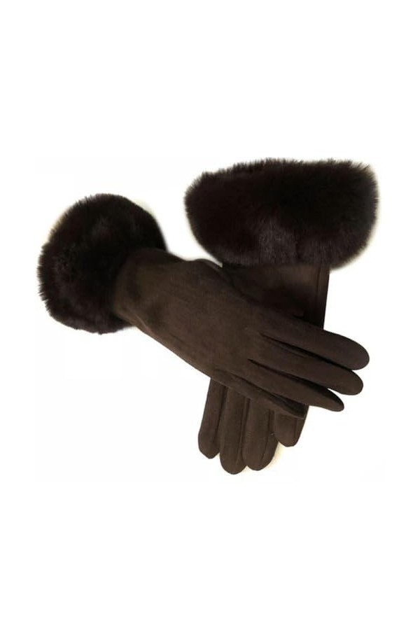 umass Gants dhiver chauds pour femme - Gants de conduite à la main élégants en daim - Gants dhiver pour écran tactile - Mou