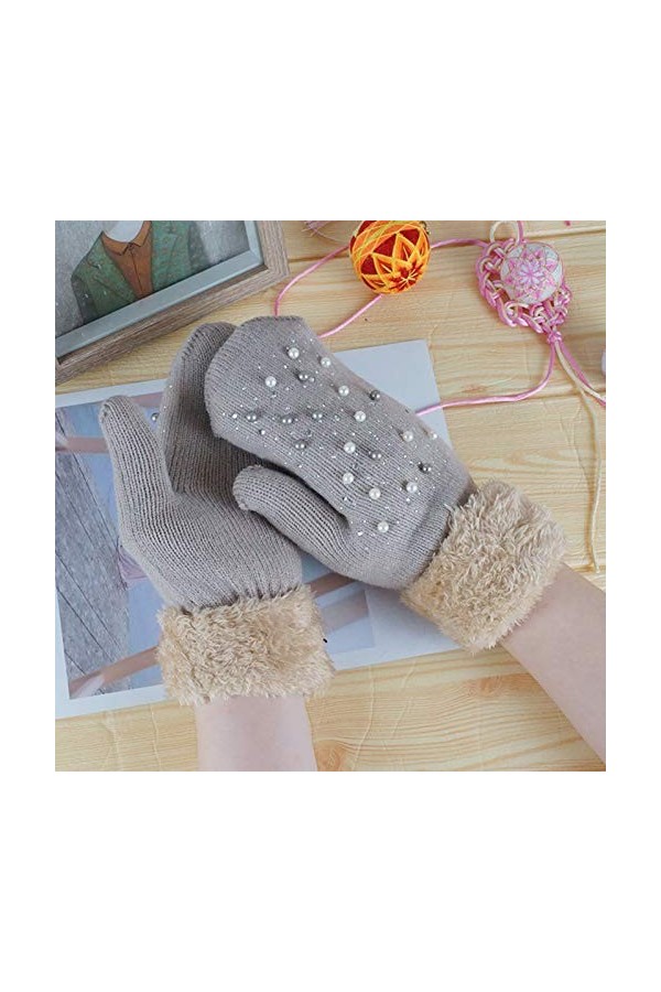 Générique Gants Homme Femme Hiver Laine Chaud Mitaines de Ski Thermiques pour Femmes Plus Chaudes et épaisses Gants Ski Moufl