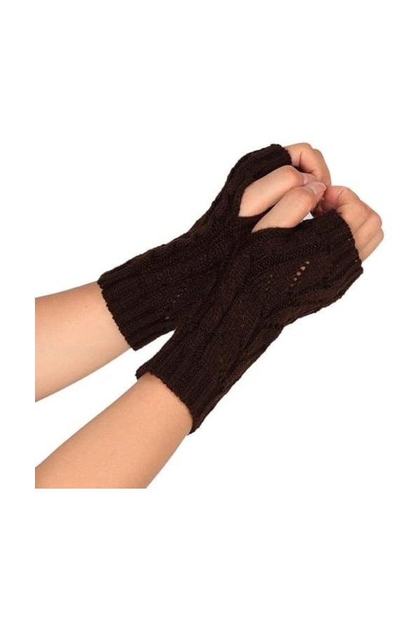 FLYIFE Unisexe Adulte Moufles Gants Mode Tricoté Bras Mitaines Simple Hiver Glamorous Chaud Et Doux Gant/Kaki/M