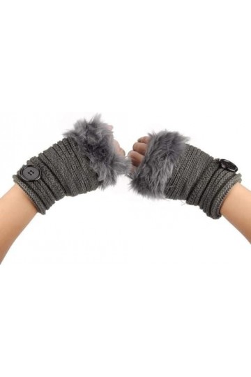 FLYIFE Mitaines Unisexe-Adulte Hiver Femmes Faux Poignet Chaud Gants Simples Glamour Mitaines sans Doigts Moufles Tricotées/G