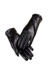 TJOIUY Gants dhiver Gants en Cuir PU à écran Tactile Femmes Mitaines dhiver Gants Chauds pour Femme Gant dhiver Style euro