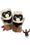 Cipliko Mitaines pour Femmes,Moufles Raton Laveur et Panda Dessin animé | Gants dhiver épais en Tricot Chaud pour Temps Froi