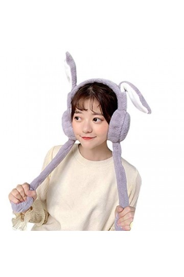 WOWOWO Lapin Filles Oreille moufle Couverture en Peluche Mobile Mignon Lapin tête Porter Plus Chaud pour Dame