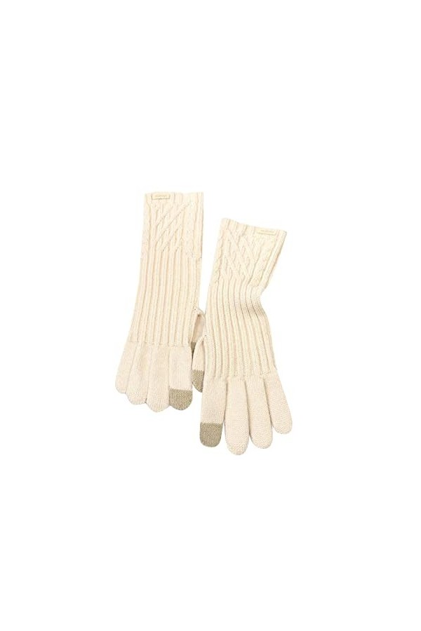 Keepwin Gants dhiver tissés à deux doigts pour femme avec poche, kaki, taille unique