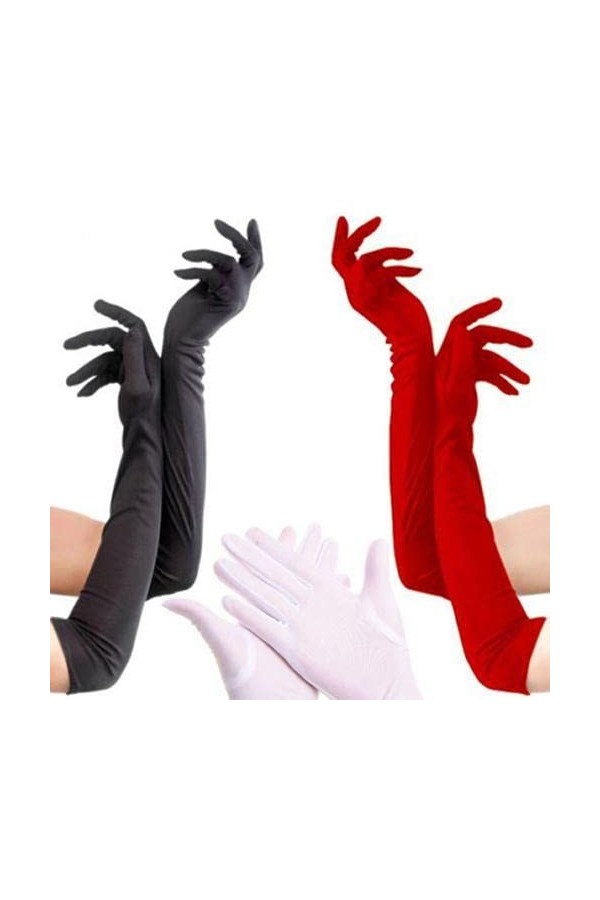 Gants Femme， 1 paire mode femmes Stretch longs gants opéra soirée fête gant femmes clapet gants correspondant Costume Color 
