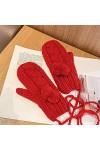 YJLGMM Gants Winter Femmes Plus Velvet Laine Chaude et Froide Gants de Doigt Complet Twist Japonais Mignon Fourrure Mitaines 