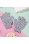 PHILSP Chauffe-Poignets 6 Paires Enfants Hiver tricoté Gants complets néon Couleur Unie Mitaines Chaudes B Gris