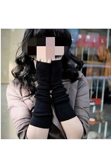 dTrend Dames Gants Demi-Doigt Gants Femmes Hiver Mignon Automne Et Hiver Gants Longs Manches Bras Gants en Laine sans Doigts