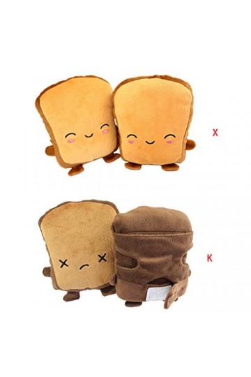 JHD Gants Chauffants, Femmes Filles Mignon Toast Pain Broderie Visage Main Réchauffeur USB Chauffage Demi Doigt Gants Réglabl