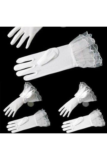 Dndrdhfb Moufles de mariée en dentelle blanche pour femme, comme sur limage, taille unique