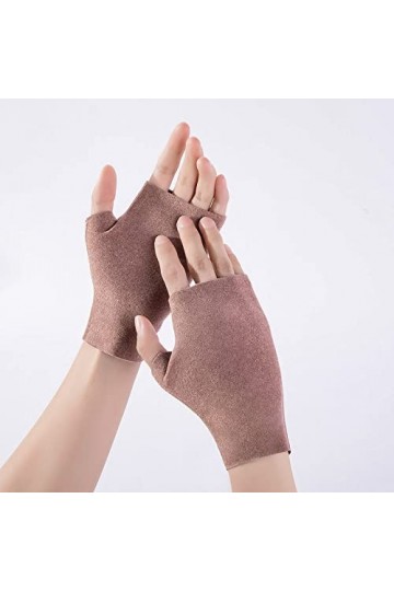 Liyinco Gants Demi-Doigts pour Femmes dhiver de Couleur Unie, Gants décriture et de Conduite pour étudiants, Gants sans Doi