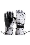 Gants dhiver chauds pour ski, snowboard, imperméable, avec poche zippée pour homme et femme, Noir , L