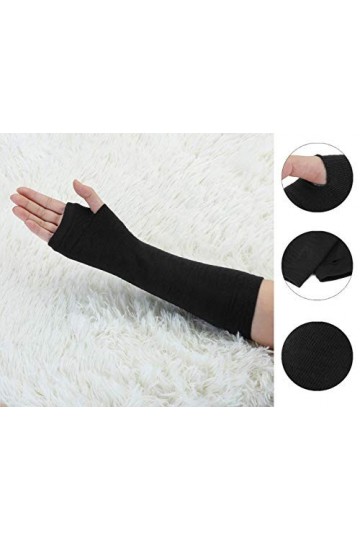 sourcingmap Paire de mitaines dhiver extensibles en tricot pour femme Noir