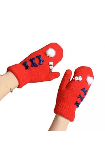 Femme En Gants DHiver Gants DÉtudiant Rouge Femme Gants Chauds Épais Rouge