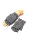 Aolity Gants dhiver Laine Tricoté Fingerless Flip Gants Hiver Chaud Flexible Écran Tactile Gants pour Hommes Femmes Unisexe 
