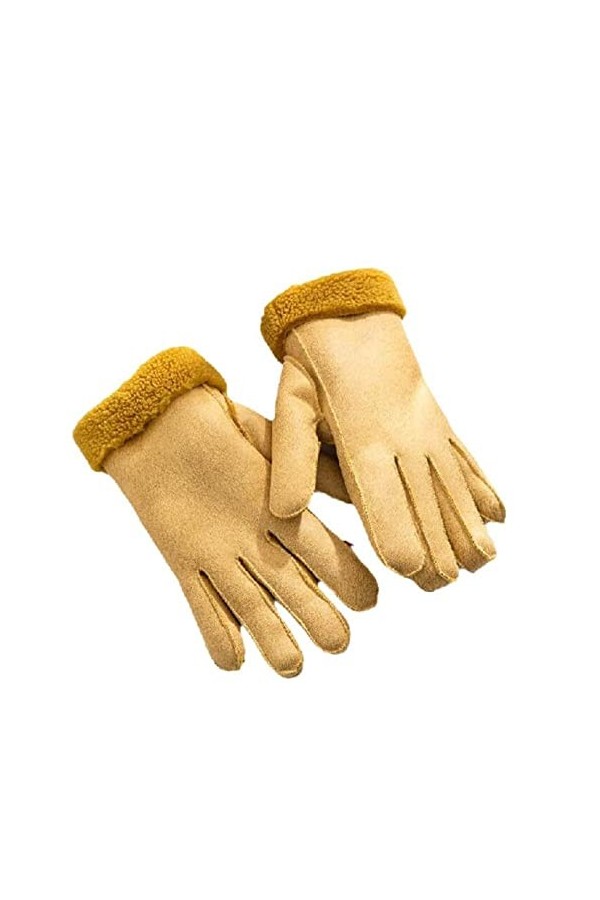 Liyinco Gants dhiver en Coton pour Femmes, Gants déquitation Chauds en Polaire suédée, Gants dextérieur épais et Coupe-Ven