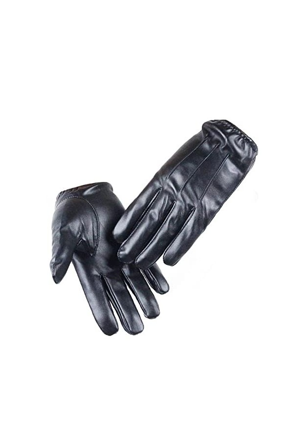 BJQZX Gants dhiver Luxueux dhommes Puce Cuir Hiver en Automne Conduite Garder Les Gants Chauds Cachemire Color : with Velv