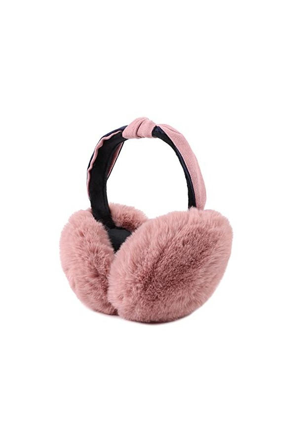 Pesaat Hiver Peluché Cache Oreille Pour Fille Femme Élégants Chaud Oreille Protect Rose 