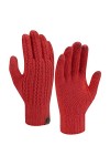 Femme Hiver Chaud Écran Tactile Gants Tricot Gants Manchette Elastique Double Polaire Thermal Les Gants pour SMS Conduite Bla