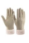 ZASFOU Femme Gants dhiver pour écran tactile Gants chauds en cachemire à textos avec doublure polaire pour temps froid,Gris,
