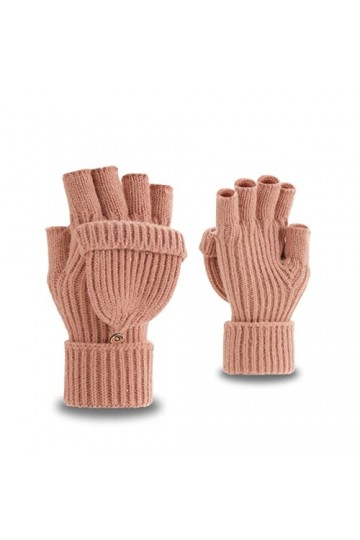 H Gants sans doigts pour femme, chaud, hiver, bureau, sans bout des doigts, pour homme, Paillettes roses, taille unique