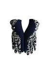 LUOXUEFEI Gants Hiver Femmes Chaud Léopard Plein Doigt Mitaines Femme Tricot Écran Tactile Gants De Conduite