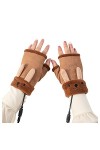 Rubu22a Gants chauffants gants dhiver gants doigts hiver gants tricotés USB homme moufles femmes tenir et laine cinq gants c