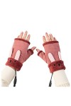 Rubu22a Gants chauffants gants dhiver gants doigts hiver gants tricotés USB homme moufles femmes tenir et laine cinq gants c