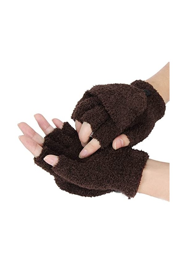 SYT-MD Gants, Gants Thermiques de Mode Hiver Filles Chaudes Femmes Solides Poignet Main brouillon Gants sans Doigt Gants de m