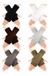 6 Paires Gants sans Doigts dHiver Mitaines Chauffe-Poignets avec Trou de Pouce Mitaines Tricotées sans Doigts pour Noël
