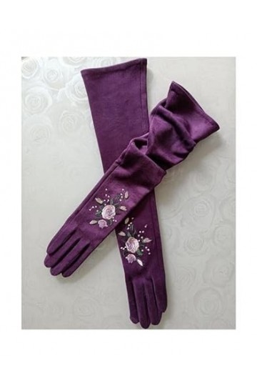 TJOIUY Gants dhiver Femmes Gants Hiver Écran Tactile Long Style Gants À Écran Tactile Noir Gris Composite Daim Mode