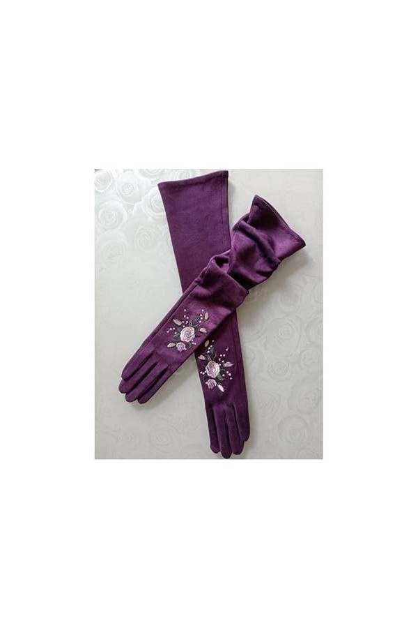 TJOIUY Gants dhiver Femmes Gants Hiver Écran Tactile Long Style Gants À Écran Tactile Noir Gris Composite Daim Mode