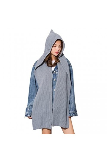 Dinnesis Ensemble décharpes à capuche en tricot 2 en 1 - Bonnet dhiver - Bonnet chaud et épais - Motif torsadé - Écharpe ex