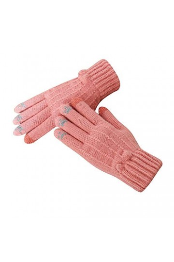 Femme Gants dhiver,Gants À Écran Tactile Gants À Tricoter Roses À Doigts Complets Dames Doux Coupe-Vent Élégant Moufles À Te