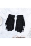 RFEGEF Femme Gants dhiver,Gants À Écran Tactile Gants Tricotés en Velours Chaud Dames Noires Doux Coupe-Vent Élégant Moufles