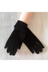 RFEGEF Femme Gants dhiver,Gants À Écran Tactile Noir Velours Doré Gants De Bouche Élastiques Dames Doux Coupe-Vent Élégant M