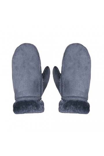 AiSi Gants dhiver chauds en peau de mouton pour femme avec poignets, gris, taille unique