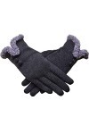 Outrip Gants dhiver pour femmes, texte à écran tactile, gants pour temps froid doublés en molleton chaud