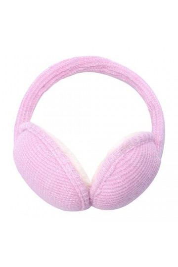 ZLYC Hiver Pliables Laine Tricoter Cache Oreilles pour Femmes Hommes Rose ,Taille unique