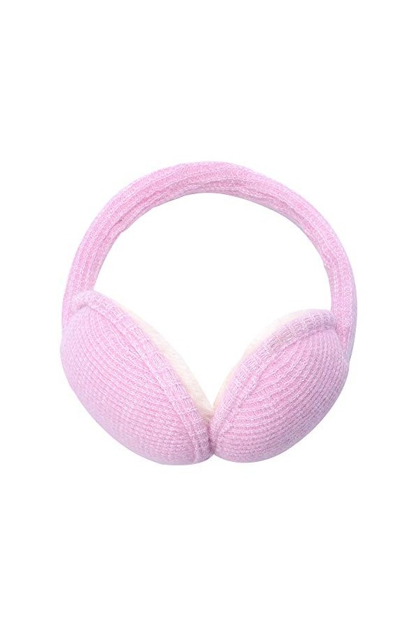 ZLYC Hiver Pliables Laine Tricoter Cache Oreilles pour Femmes Hommes Rose ,Taille unique