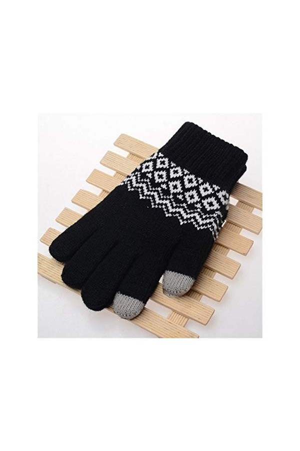 XYBB Gants dhiver décran Tactile Femmes Hommes Réchauffez Stretch tricotent des moufles Femme Crochet Thicken Gants Color 