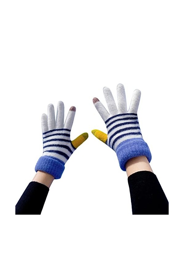 EMAlusher Gants dhiver pour hommes et femmes - Gant épais crochet moufles Thickness doublure gants décontractés chauds chauf