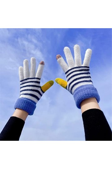 EMAlusher Gants dhiver pour hommes et femmes - Gant épais crochet moufles Thickness doublure gants décontractés chauds chauf